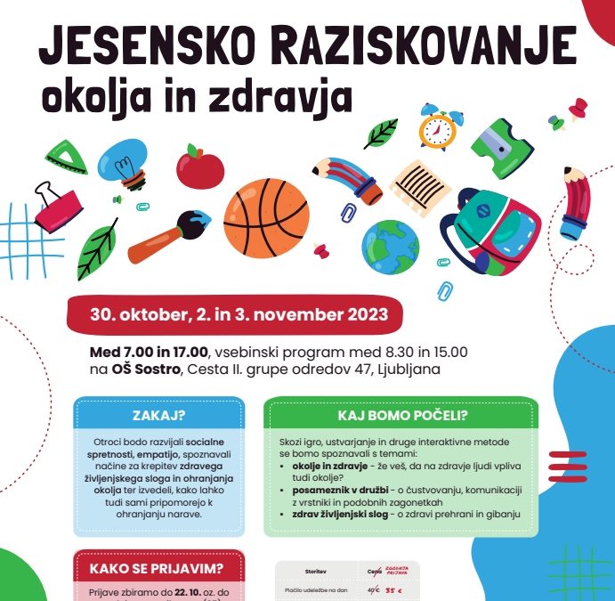 Počitniški program za učenke in učence 1. triade