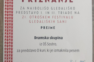 Dramski krožek na 21. festivalu gledaliških sanj